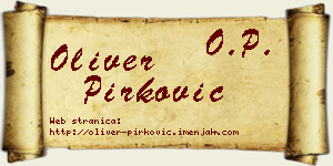 Oliver Pirković vizit kartica